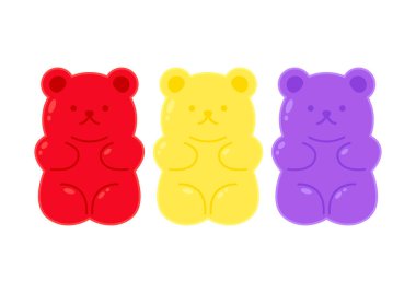 Jöle meyve jelibonu verir. Karakter Illustrator vektör tasarımı.