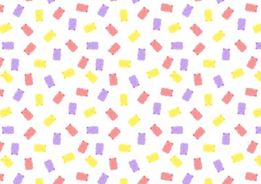 Jelly bears pattern. Jelly bears fruit gummy. Jelly bears vector.