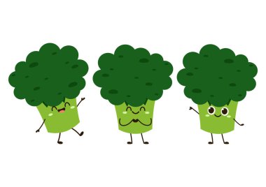 Sebze çizgi film vektörü. Brokoli vektörü ile tasarım.