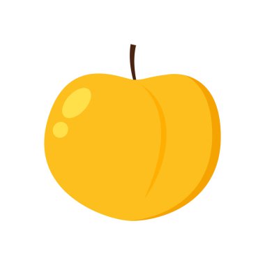 Şeftali çizgi film vektörü. Yaprak ikonlu şeftali. Beyaz arkaplanda kalp şeklinde şeftali meyveleri var. Çiftlik, doğal yiyecek, taze meyve..