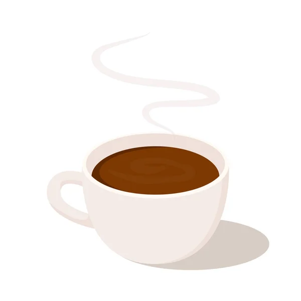 Beyaz Arka Planda Kahve Fincanı Vektörü Bir Fincan Taze Kahve — Stok Vektör