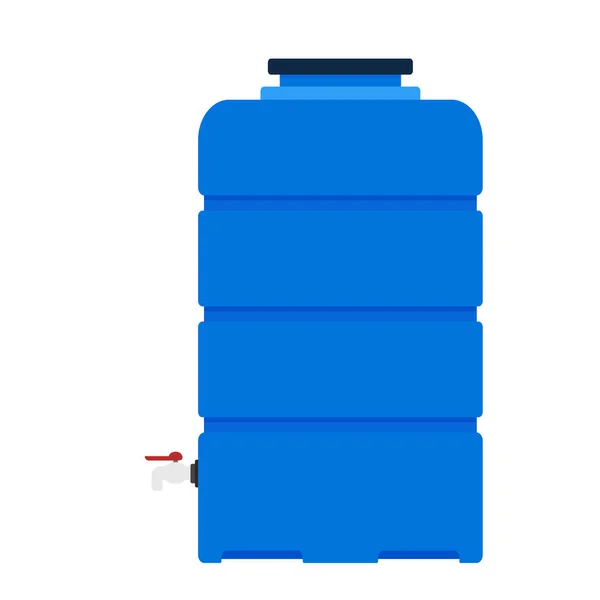 Water Tank Vector Tap Blue Water Tank White Background — Vettoriale Stock