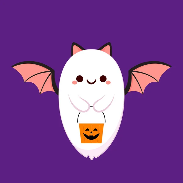 Expressão Emocional Fantasma Bonito Fantasma Fantasma Halloween Com Caráter Diferente —  Vetores de Stock