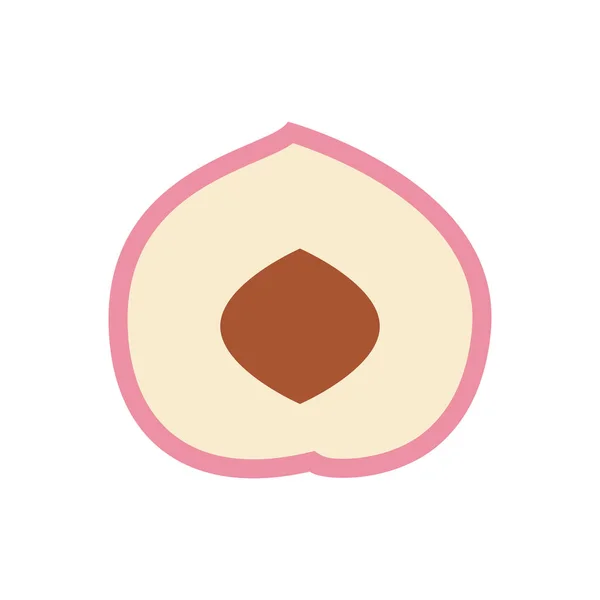 Peach Cartoon Vector Doodle Peach Leaves Icon Peach Fruit Shape — Stock Vector