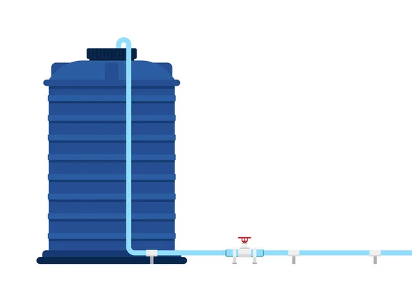 Water Tank Vector Tap Blue Water Tank White Background Vectores De Stock Sin Royalties Gratis