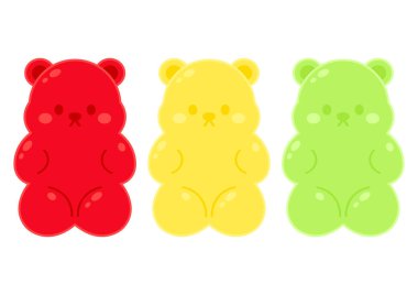 Jöle meyve jelibonu verir. Karakter Illustrator vektör tasarımı.