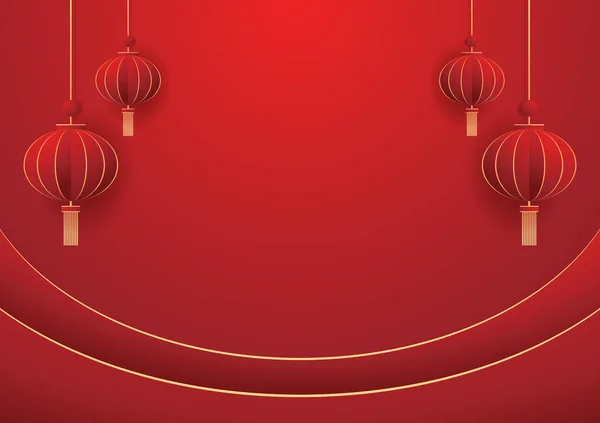 Happy Chinese New Year 2024 Chinese New Year Banner Circle — Vetor de Stock