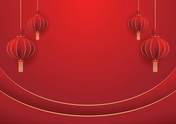 Happy Chinese New Year 2024 Chinese New Year Banner Circle Стоковая Иллюстрация