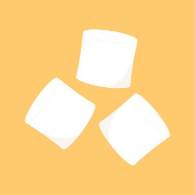 Şekerlemeli çizgi film vektörü. Marshmallow logo tasarımı. Şekerleme simgesi.