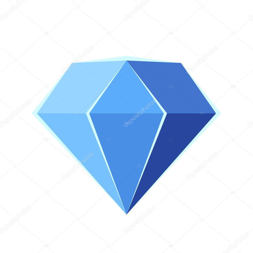 Diamond icon collection. Different diamond shapes. Dimond icon set in flat style. Gem icons. Gemstone icon set.