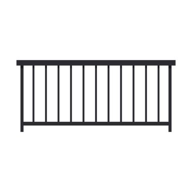 Balkon çizgi film vektörü. Tırabzan vektörü. Çit vektörü.