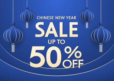 Çin yeni yıl indirimi afişi. Mutlu Çin Yeni Yılı 2024. Çin Yeni Yıl Satış Şablonu.