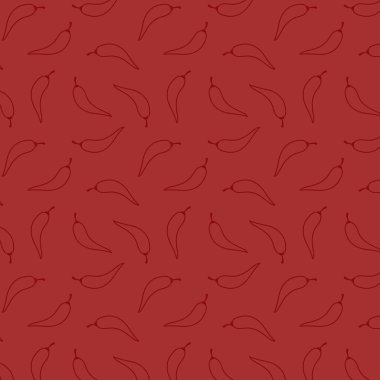 Acı biber desenli duvar kağıdı. Şili karalama vektörü.