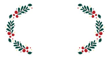 Mutlu Noeller. Zarif Mutlu Noeller ve yeni yıl 2023 Çam Çelengi, Ökseotu, Kış bitkileri tebrik kartı tasarımı çizimleri.