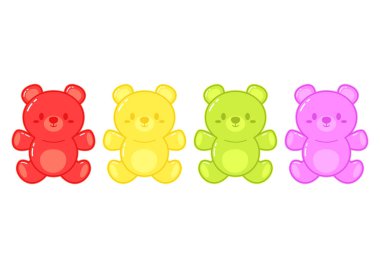 Jöle meyve jelibonu verir. Karakter Illustrator vektör tasarımı.