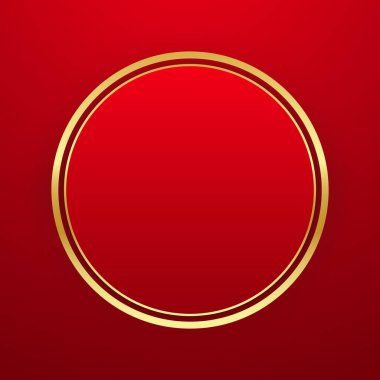 Happy Chinese new year 2024. Chinese new year banner with circle for show product. Greeting card. China frame with lantern on red background.