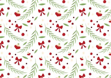 Spruce dallı Noel deseni. Böğürtlen ve yıldız Vektör illüstrasyonu.