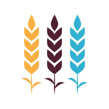 Yulaf sembolü vektörü. Buğday logosu tasarımı.