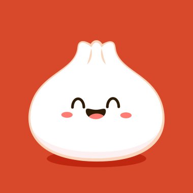 Karidesli börek vektörü. Karidesli börek Çin yemeğidir. Çin yemeği ikonu.