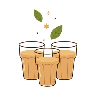 Hint sıcak içecek vektörü. Hint chai ikonu. Chai, Hint içkisidir. Kerala çay dükkanının illüstrasyon vektörü. Hint Kerala yol kenarı. Kerala çay dükkanı çizimi. Kerala Eski.