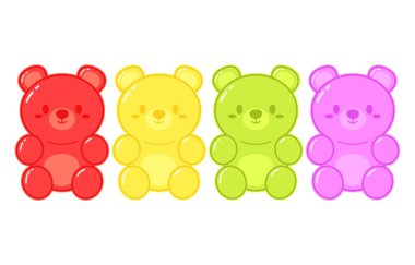 Jöle meyve jelibonu verir. Karakter Illustrator vektör tasarımı.