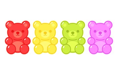 Jöle meyve jelibonu verir. Karakter Illustrator vektör tasarımı.