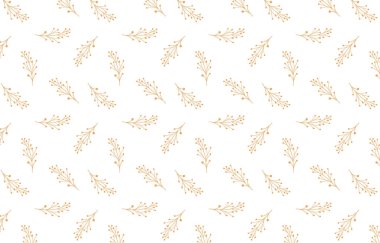 Spruce dallı Noel deseni. Böğürtlen ve yıldız Vektör illüstrasyonu.