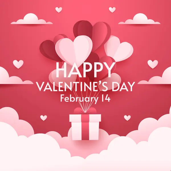 Valentine Day Banner Happy Valentine Day Greeting Card Design Holiday — Archivo Imágenes Vectoriales