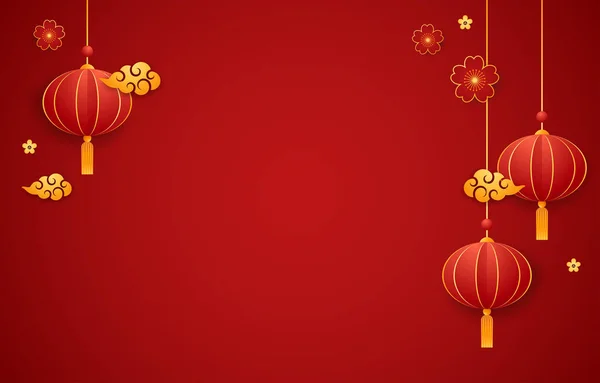 Feliz Año Nuevo Chino 2024 Banner Año Nuevo Chino Para Ilustración De Stock
