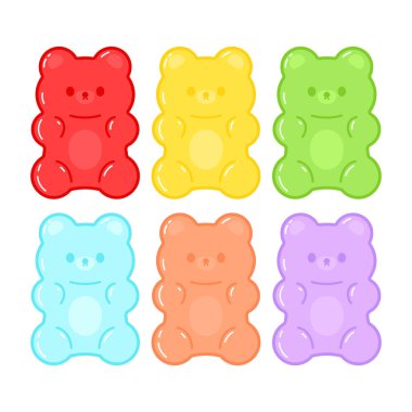 Jöle meyve jelibonu verir. Karakter Illustrator vektör tasarımı.