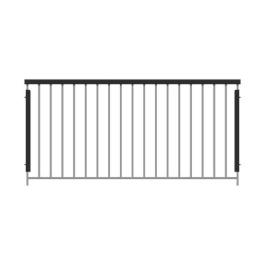 Tırabzan vektörü. Beyaz arka planda tırabzan var. Duvar kağıdı. Metin için boş alan. Boşluğu kopyala.