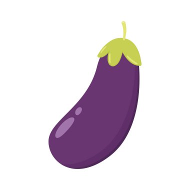 Beyaz arka planda patlıcan. Dilimlenmiş patlıcan. Patlıcan vektörü.