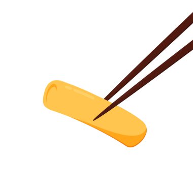 Tatlı Tteokbokki noodle çizgi filmi. Kore sokak yemeği. Basit vektör logosu sosisi. Tteokbokki Kore yemeğidir..