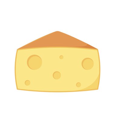 Peynir çizgi filmi. Beyaz arkaplanda izole edilmiş peynir vektörü.