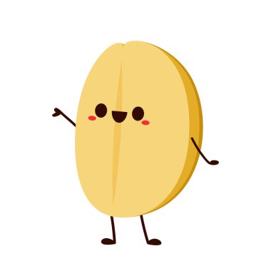 İnci arpa. İnci arpa maskotu vektörü. İnci arpa izole vektörü.