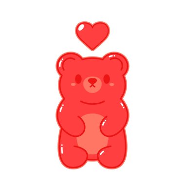 Jelly bears fruit gummy. Character Illustrator vector design. Jelly bears in Valentine's day.