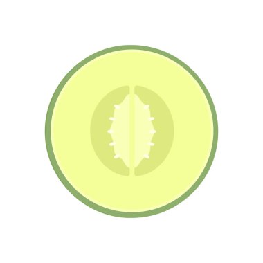 Kavun logosu vektörü. Beyaz arka planda kavun. Yarım kavun.