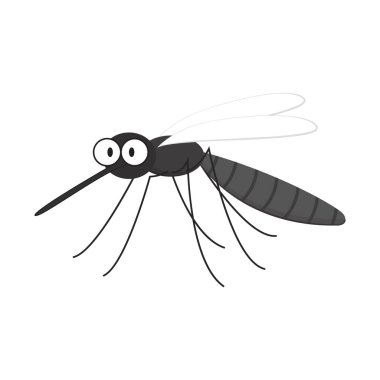 Sivrisinek çizgi filmi. Beyaz arkaplanda sivrisinek vektörü.
