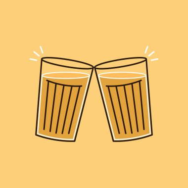 Hint sıcak içecek vektörü. Hint chai ikonu. Chai, Hint içkisidir. Kerala çay dükkanının illüstrasyon vektörü. Hint Kerala yol kenarı. Kerala çay dükkanı çizimi. Kerala Eski.