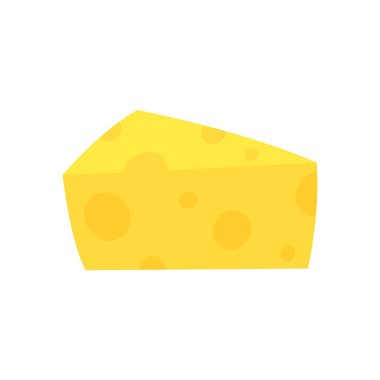 Peynir çizgi filmi. Beyaz arkaplanda izole edilmiş peynir vektörü.