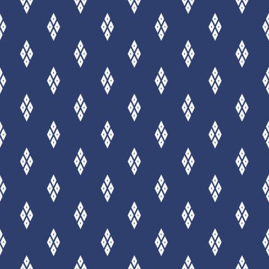 Vektör çizimi. Nakış stili. Arka plan, halı, duvar kağıdı, giysi, ambalaj, Batik, kumaş için Ikat Desensiz Desen Tasarımı.