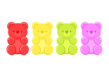 Jöle meyve jelibonu verir. Karakter Illustrator vektör tasarımı.