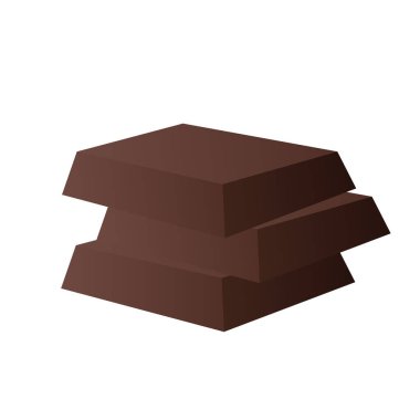 Çikolata çubuğu vektörü. Beyaz arkaplanda çikolata çubuğu.