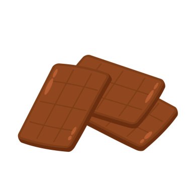 Çikolata çubuğu vektörü. Beyaz arkaplanda çikolata çubuğu.