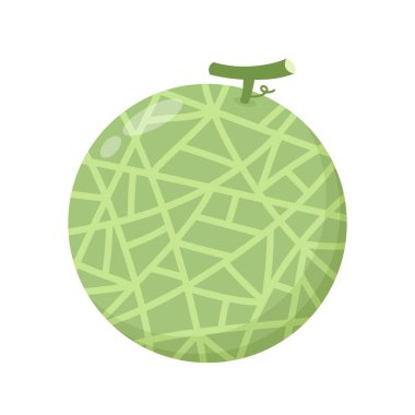 Kavun logosu vektörü. Beyaz arka planda kavun. Yarım kavun.