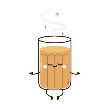 Hint sıcak içecek vektörü. Hint chai ikonu. Chai, Hint içkisidir. Kerala çay dükkanının illüstrasyon vektörü. Hint Kerala yol kenarı. Kerala çay dükkanı çizimi. Kerala Eski.