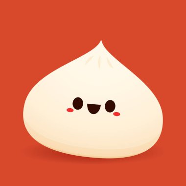 Çin böreği karakter tasarımı. Çin böreği Çin yemeğidir. Bao çizgi filmi..