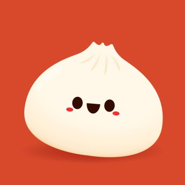 Çin böreği karakter tasarımı. Çin böreği Çin yemeğidir. Bao çizgi filmi..