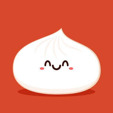 Çin böreği karakter tasarımı. Çin böreği Çin yemeğidir. Bao çizgi filmi..