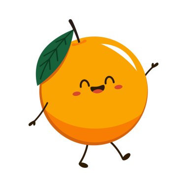 Turuncu çizgi film vektörü. Turuncu karakter tasarımı. 